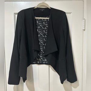 Lily Black open front women’s blazer jacket